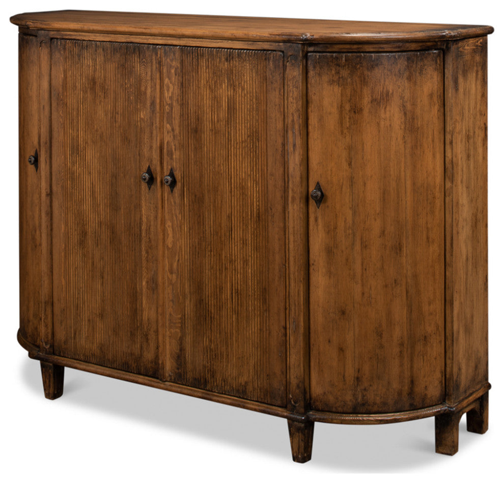 French Country Demilune Cabinet