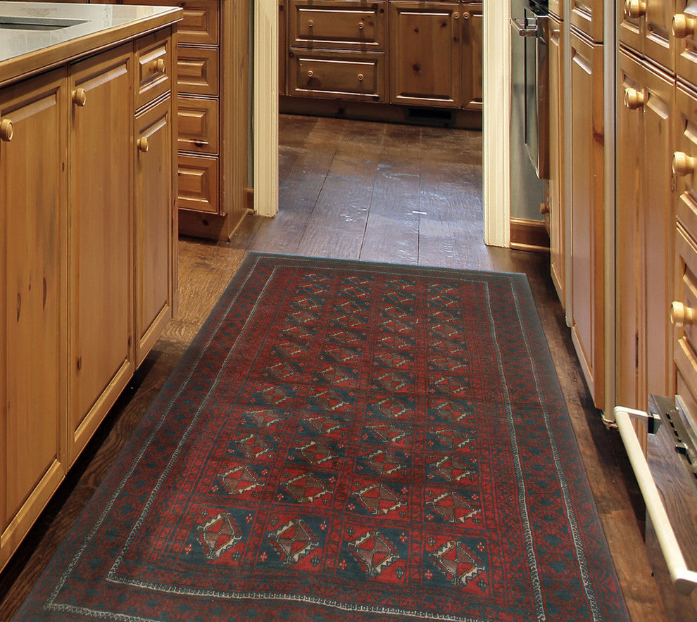 Fine Vintage Distressed Marc Rust/Navy Rug, 3'9x5'10