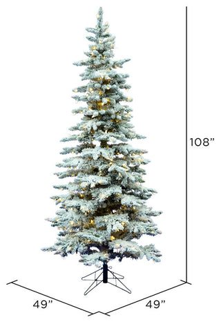 Vickerman A895081Led 9' Flocked Utica Christmas Tree, Warm White Lights