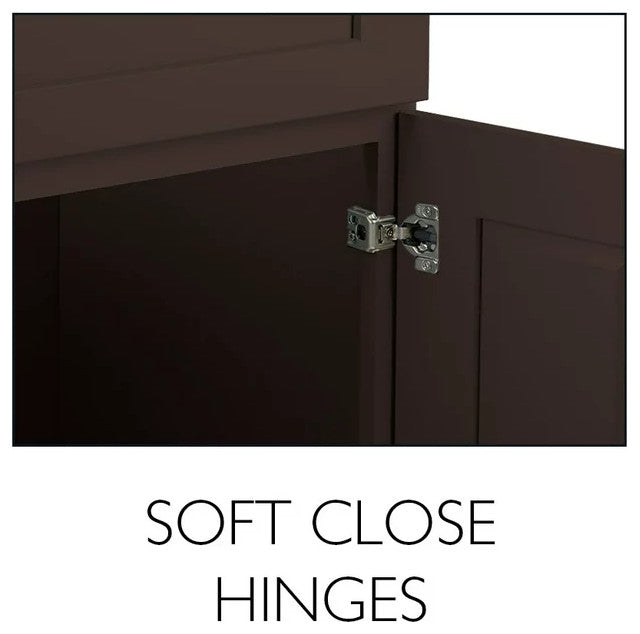 Blind Base Pantry Cabinet, Storage Drawer & Door With Adjustable Shelf, Espresso
