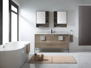 Shawbridge 60" Single Sink Bathroom Vanity, Shadow Gray, Polished Chrome Hardware