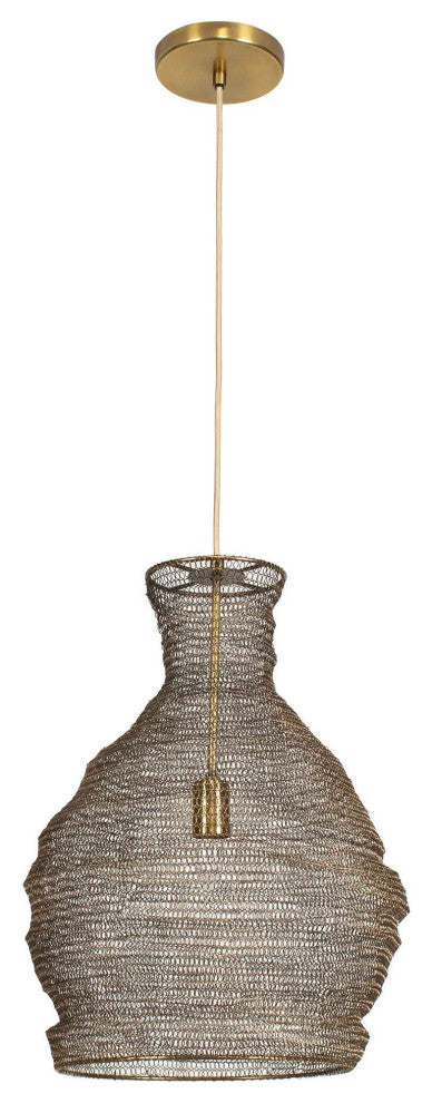 Uttermost Murmur Woven Brass 1 Light Pendant