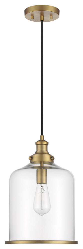 1-Light Pendant, Natural Brass