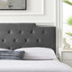 Tufted Headboard, Full Queen Size, Velvet, Dark Gray, Modern Contemporary
