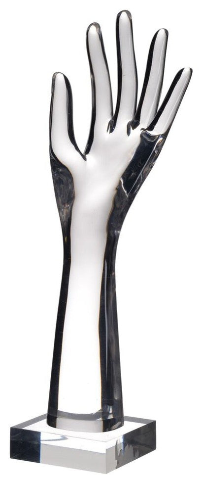 Polyresin Hand Decor On Base, White and Black