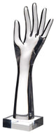 Polyresin Hand Decor On Base, White and Black