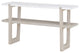 TATEUS Narrow Console Table with Marble-Effect Top for Entryway and Living Room, Gray Wash