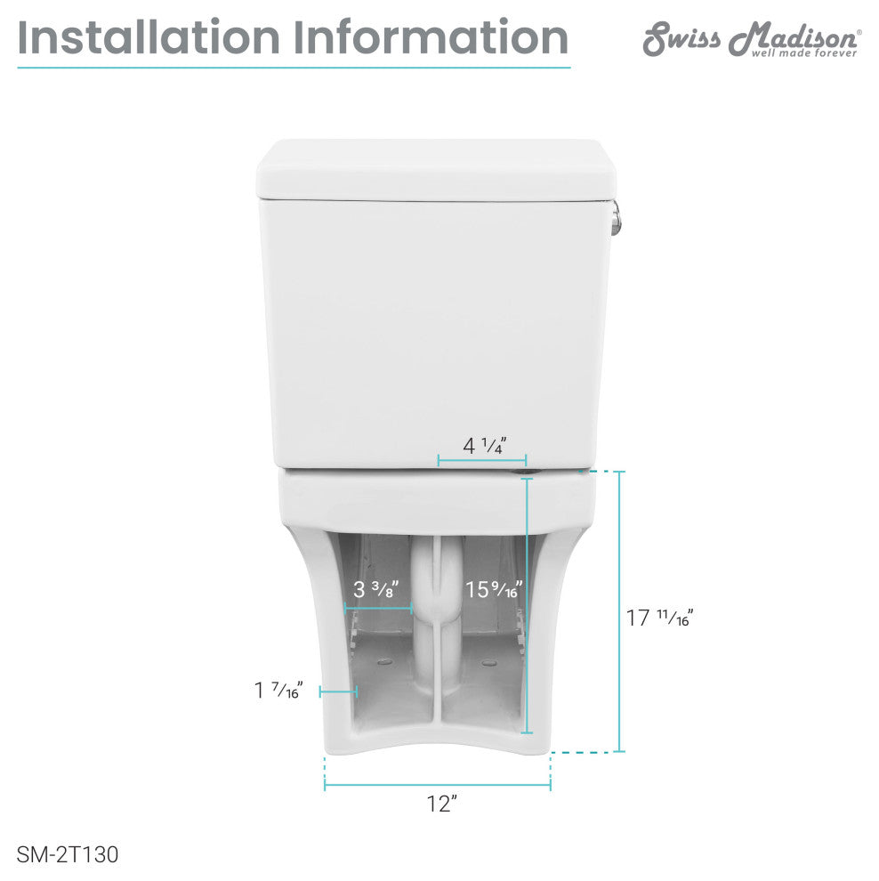 Classe Two-Piece Elongated Left Side Flush Handle Toilet