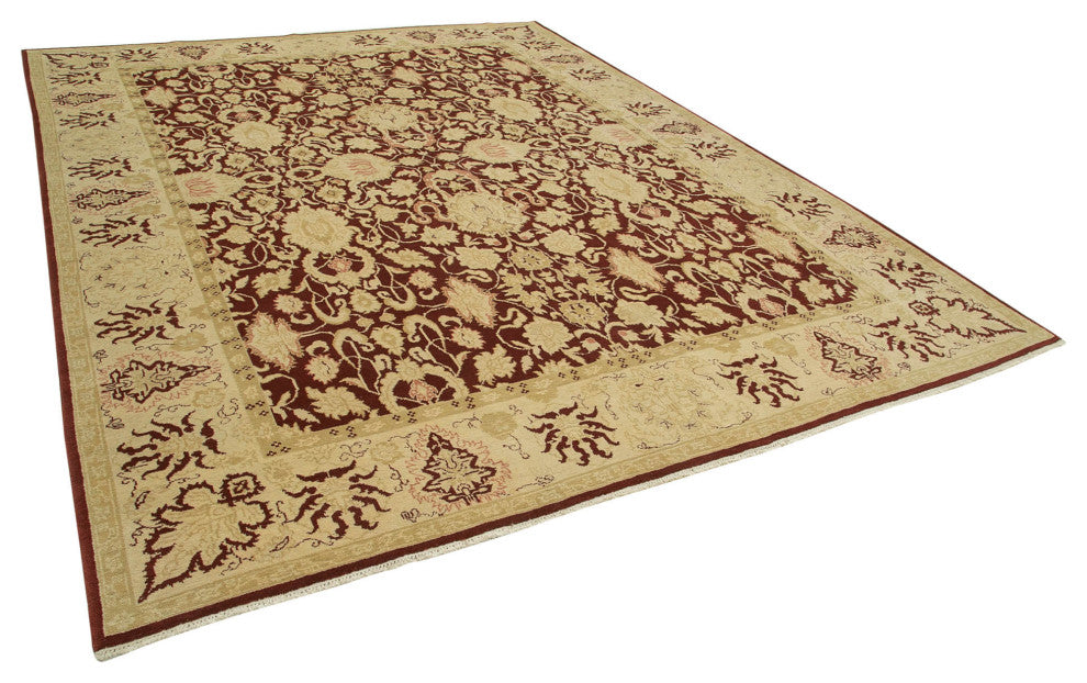 Rug N Carpet - Handwoven Oriental 9' 2" x 11' 11" Wool Oushak Area Rug
