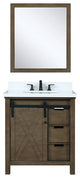 Marsyas 30" Vanity, White Square Sink and 28" Mirror, Rustic Brown