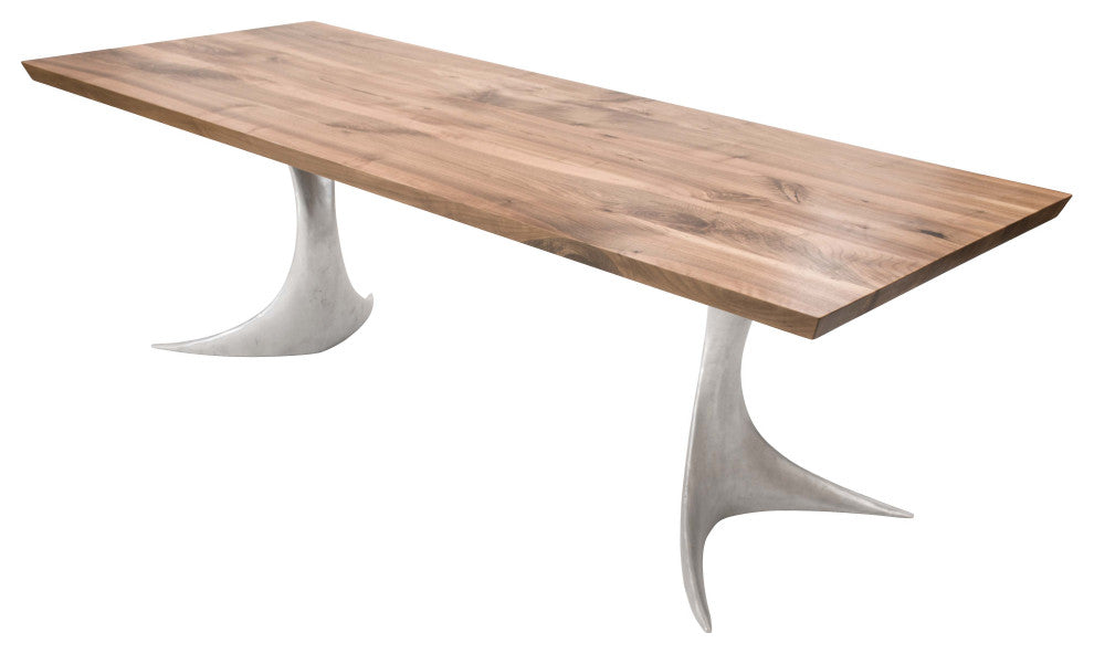 Walnut Table with Sand Cast Aluminium Legs 91"x36"x30"