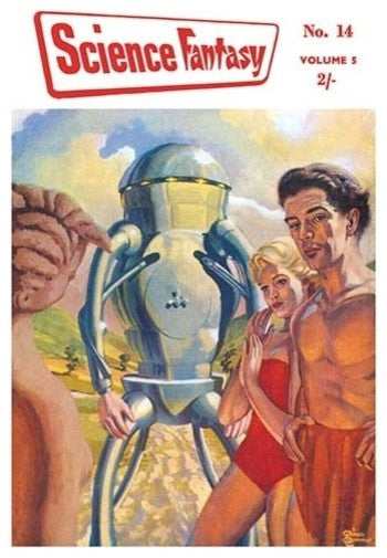 Science Fantasy: Robot with Human Friends- Gallery Wrapped Canvas Art 28" x 42"