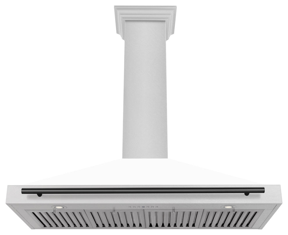 ZLINE 48" ZLINE DuraSnow Hood With White Matte Shell KB4SNZ-WM-48-MB