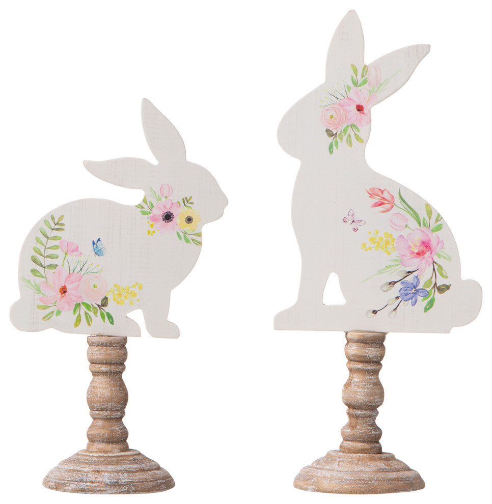 Easter Wooden Bunny Table Decor, Set of 2