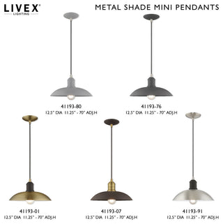 Livex Lighting Bronze 1-Light Mini Pendant