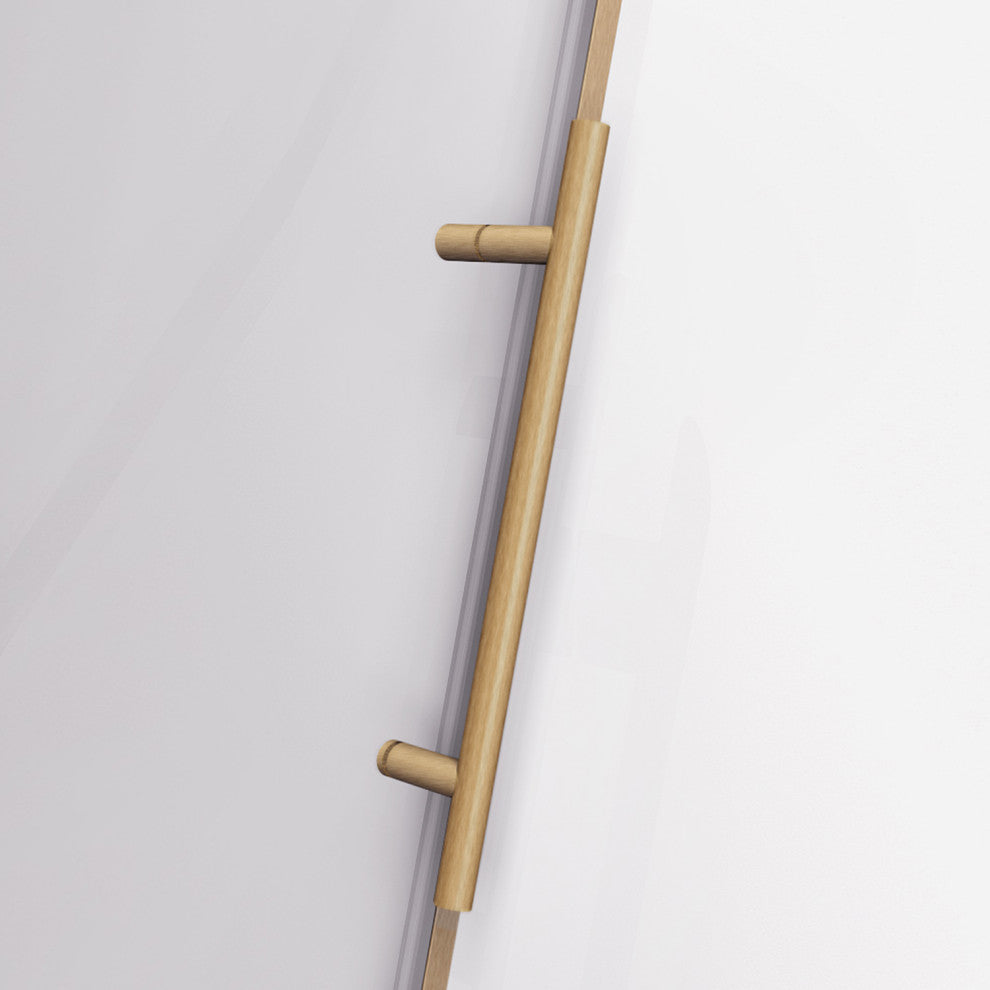 Massa 48"Wx76"H Single Sliding Frameless Shower Door, Brushed Gold