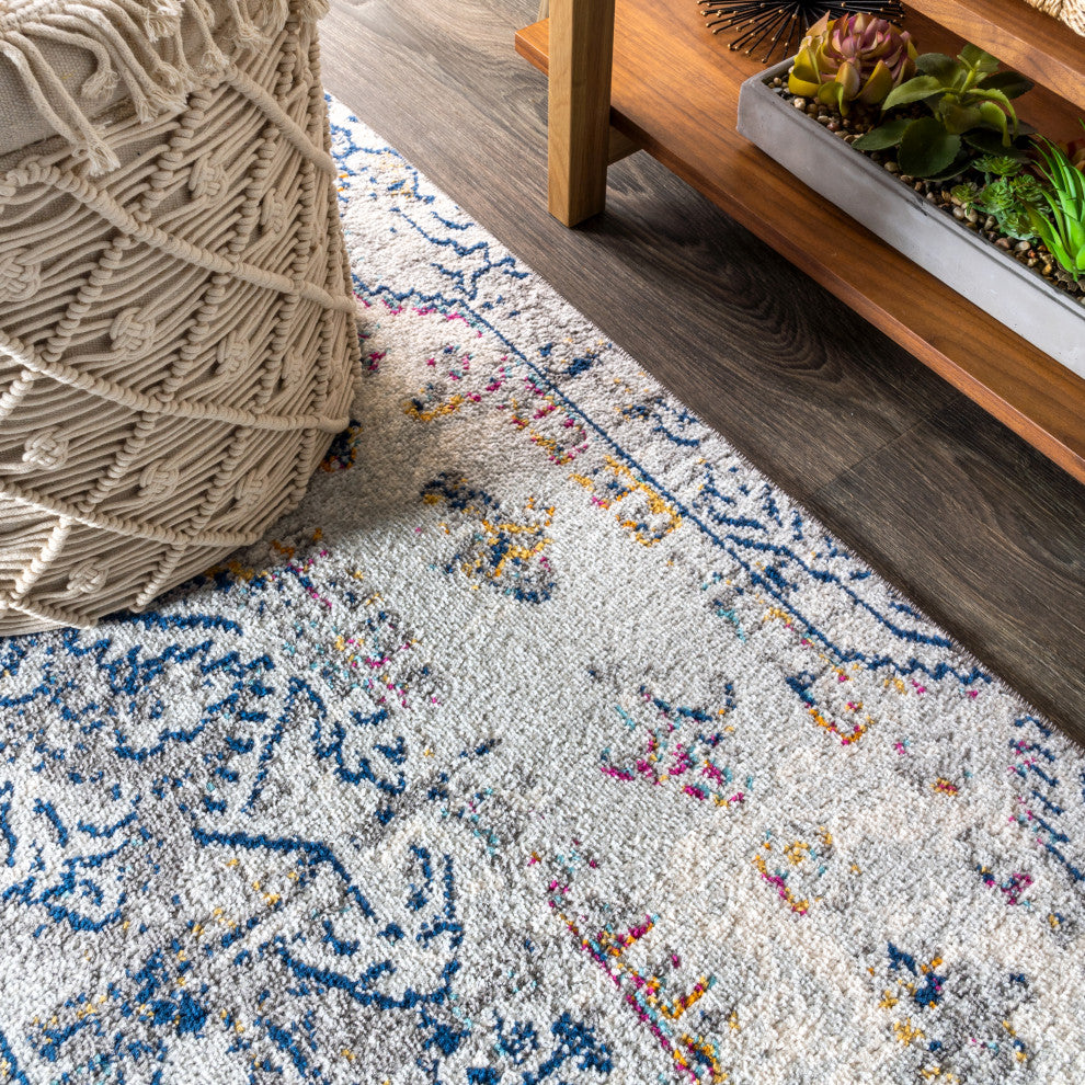 Modern Persian Boho Vintage Area Rug, 2x8
