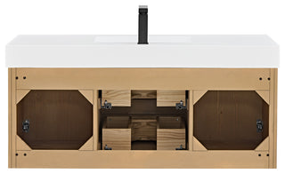 Siena Wall-mounted Single Bath Vanity, Light Brown, 48inch, With Mirror