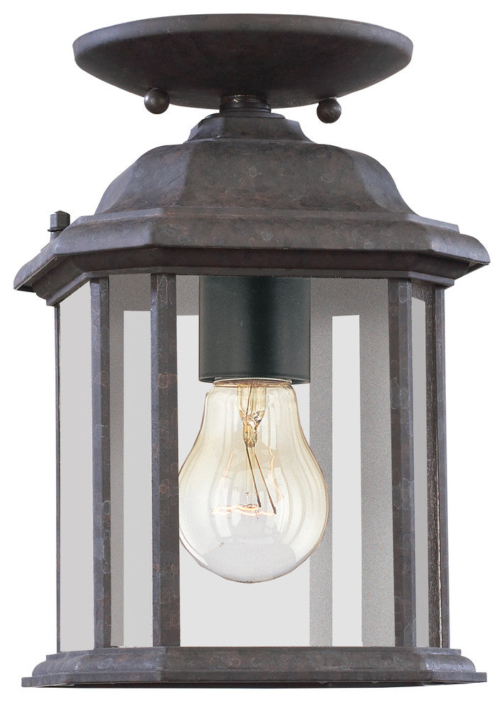 Generation Lighting 1-Light Outdoor Semi-Flush Convertible Pendant, Black