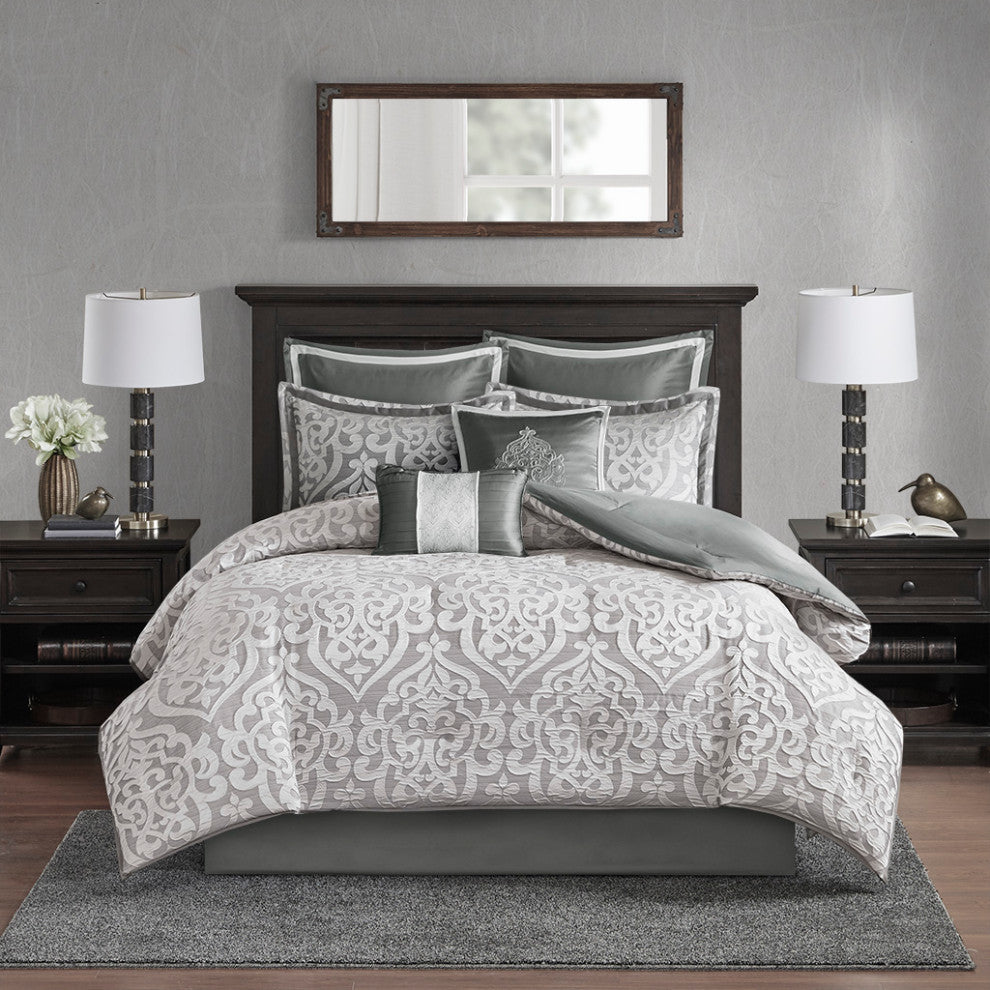 Madison Park Odette 8 Piece Jacquard Comforter Set