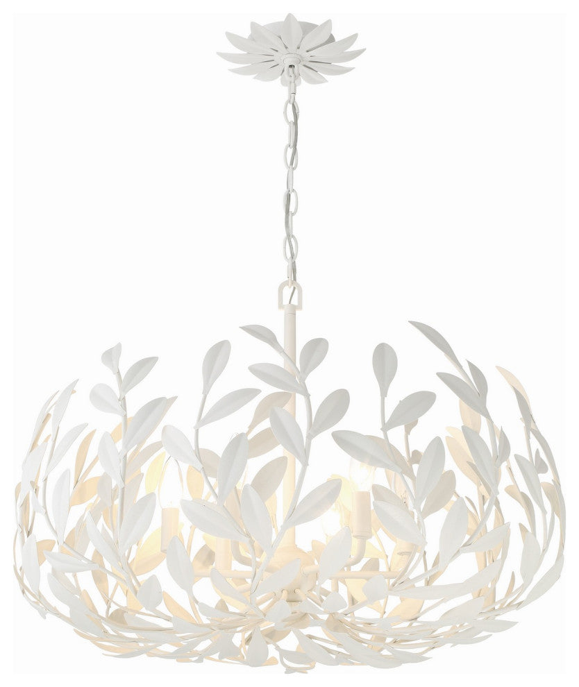 Broche 6-Light Chandelier, Matte White