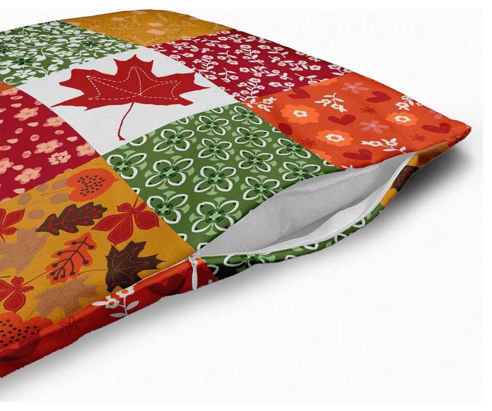 Printed Quilt Leaves Accent Pillow With Removable Insert, Dragon, 16"x16"