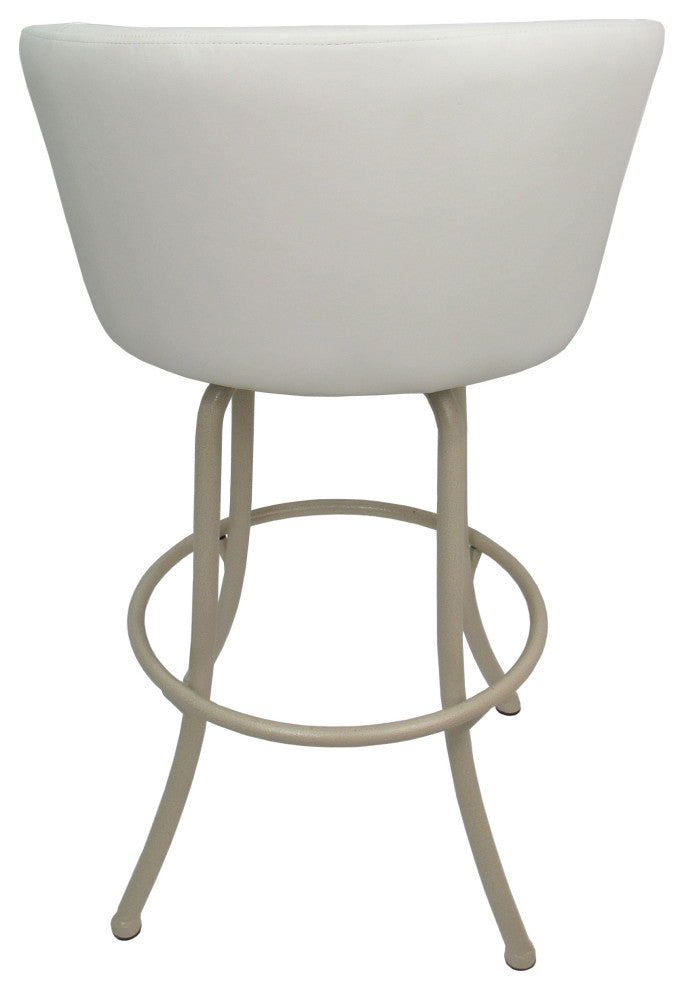 Swivel Counter Metal Pub Set - Joey Stools 26" or 30", Snow White - Beige, 30", Crackle
