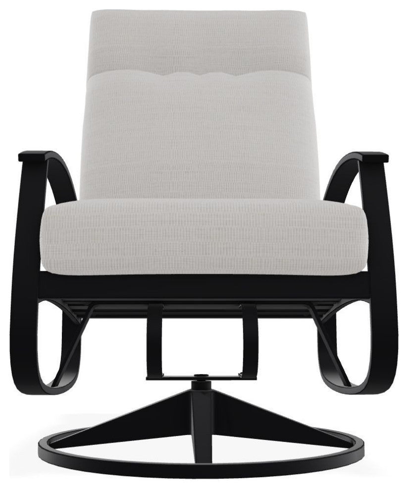 Belle Isle Cushion Deep Seat Outdoor Swivel Rocker, Tabloid Cloud/Black