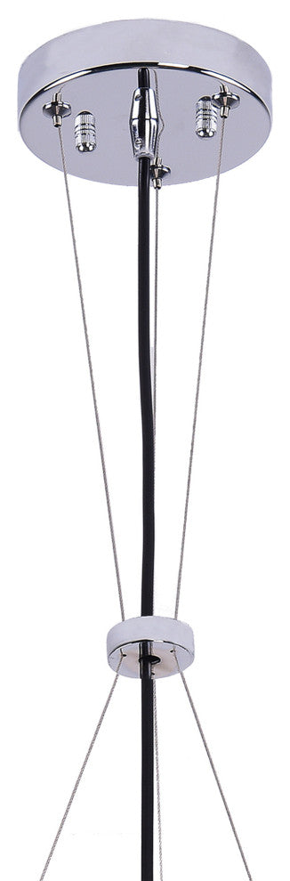 Hebe 1 Light Geometric Metal Glass Shade Pendant Chandelier, Black Finish