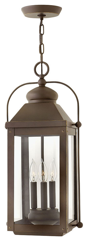 Hinkley Anchorage Large Hanging Lantern, Light Oiled Bronze