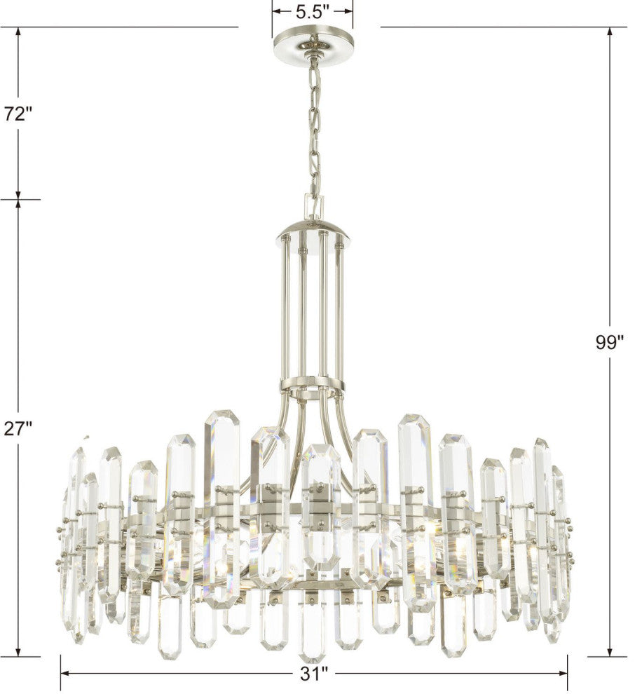 Crystorama Lighting Group BOL-8889 Bolton 12 Light 31"W Crystal - Polished