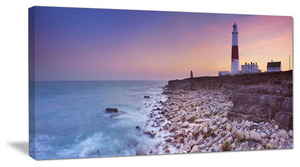 Portland Bill Lighthouse in Dorset, Oversized Seashore Canvas Art Print, 60"x28"