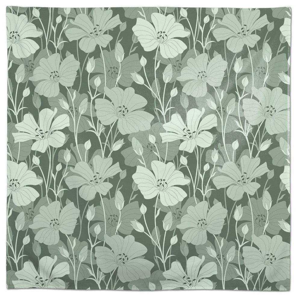 Floral Blooms Green 2 58x58 Tablecloth