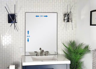 Venta 24 in. x 32 in. Modern Black Framed Wall Mirror with Dual Mounting Bracket