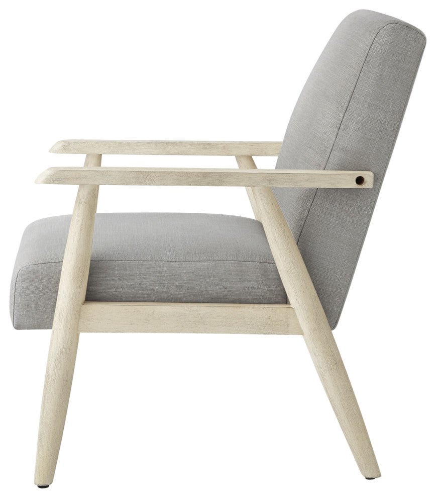 Rustic Manor Gian Armchair Upholstered, Gray and Cream Linen