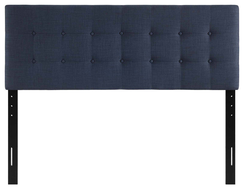 Emily King Upholstered Fabric Headboard - Navy