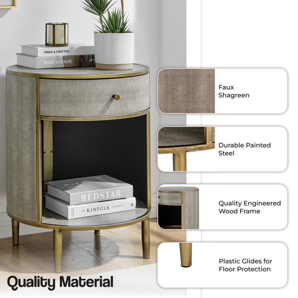 Loretta Faux Shagreen Side/ End Table