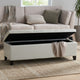 GDF Studio Skyler Beige Fabric Storage Ottoman Bench, Ivory
