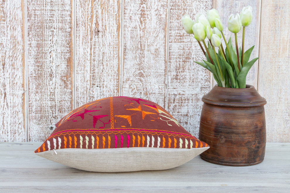 Zol Antique Indian Folk Pillow