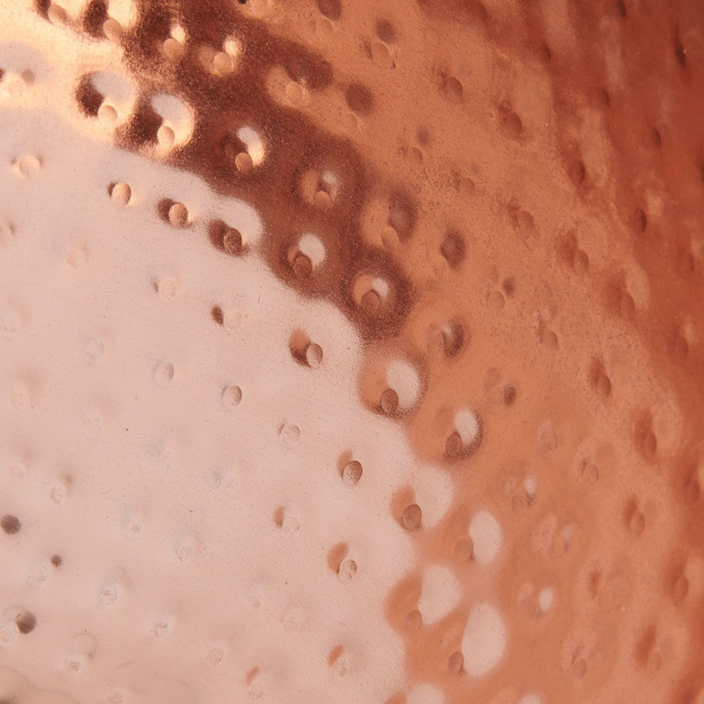 Round Hammered Metal Bowl, Copper