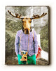 "Moose", Planked Wood Wall Decor By Grand Image, 18"x24"