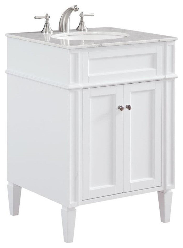 Elegant Decor Park Ave 24" Wood Single Bathroom Vanity in White
