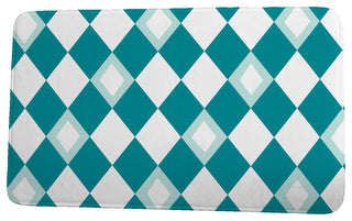 Palm Beach Harlequin Geometric Print Bath Mat, Blue, 17"x24"