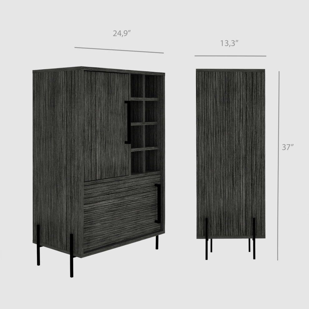 Page Bar Cabinet, Smokey Oak