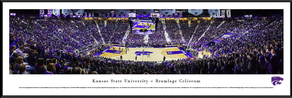 Kansas State Wildcats Basketball Panoramic Poster Print, Standard Frame