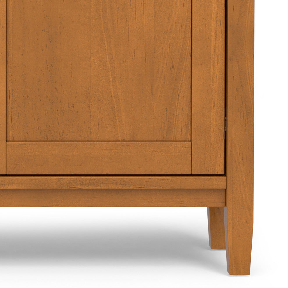 Warm Shaker Solid Wood Entryway Storage Cabinet, Light Golden Brown