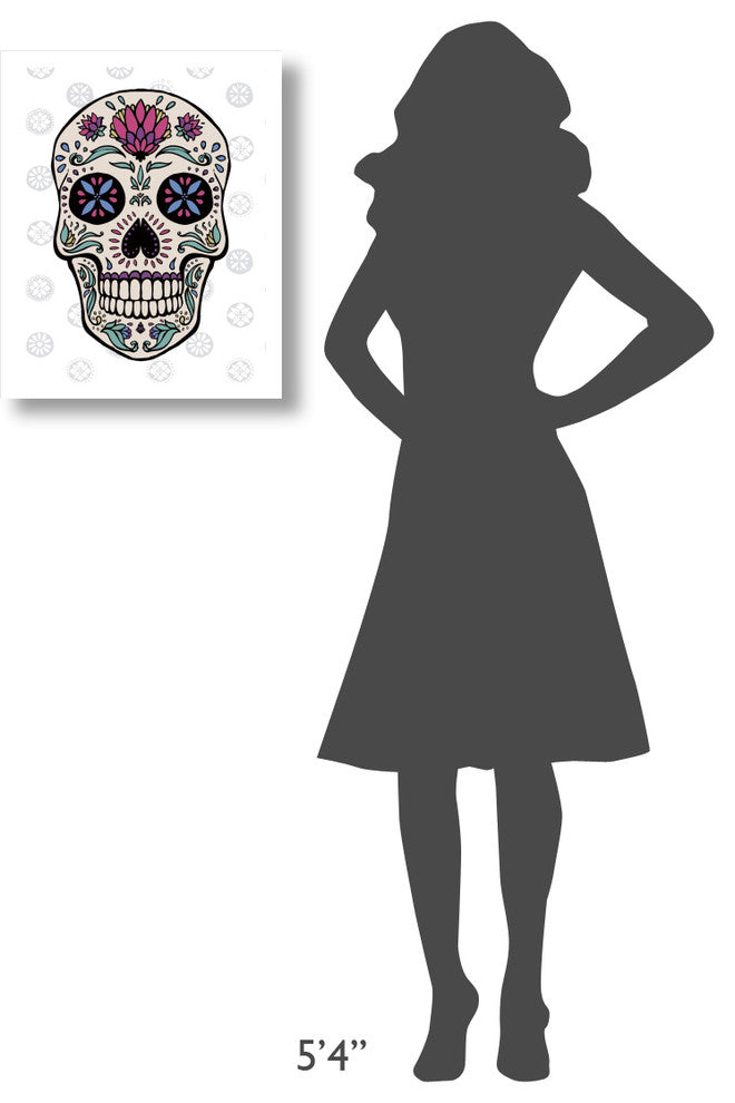 "Sugar Skull II on Gray" Digital Paper Print by Janelle Penner, 18"x22"