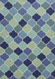 HomeRoots 5'x8' Blue Hand Hooked UV Treated Quatrefoil Indoor Outdoor Area Rug