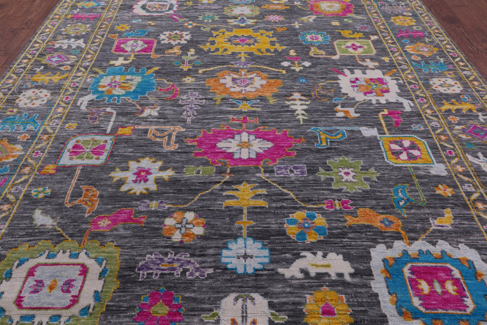 8' 11" X 12' 2" Hand Knotted Turkish Oushak Wool Rug - Q15585