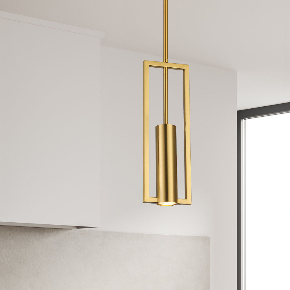 Pauline Modern 1 Light Aged Brass Metal Pendant